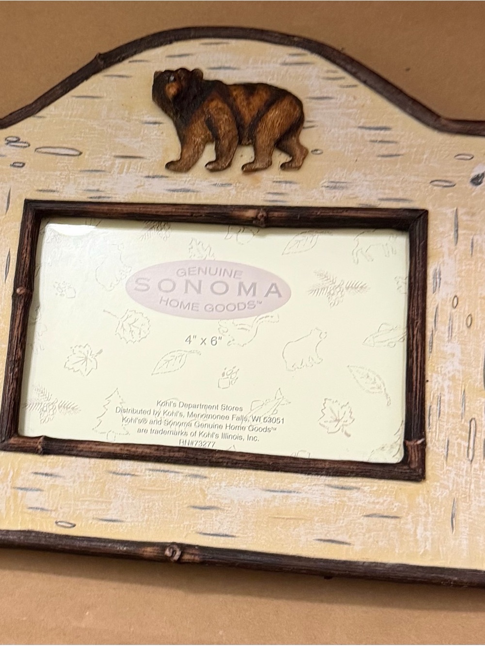 Sonoma Rustic Bear 4 x 6 Picture Frame Woods Lake House,Cottagecore,Nature